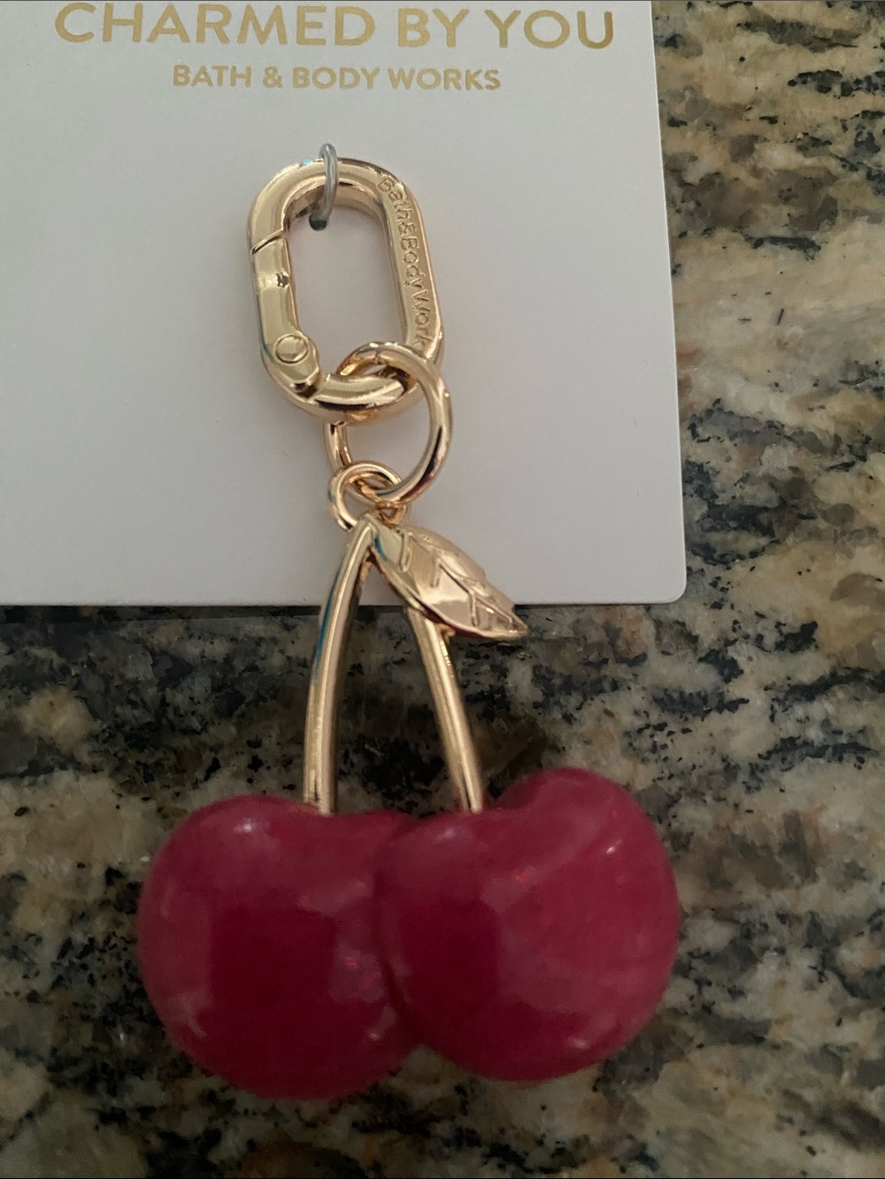 Bath & Body Works dark pink Cherry bag charm Keychain NWT - Picture 2 of 4